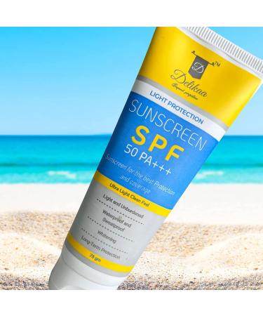 Light Protection Sunscreen Lotion SPF 50 PA+++ | Lightweight Non-Sticky & Non-Greasy | 75gm Natural Formula - Free from Harmful Chemicals - Buy Online on GoSupps.com