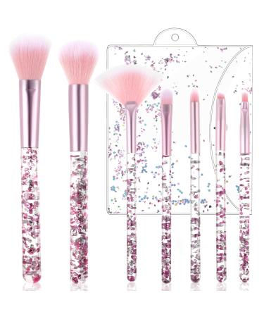 Wllhyf fan-make-up brush set 7-part Crystal Sparkles Powder Foundation brush flawless powder brush Beauty Cosmetic Foundation Powder eyeshadow-mixed-Concealer highlight brush (Rosa) - Buy Online on GoSupps.com