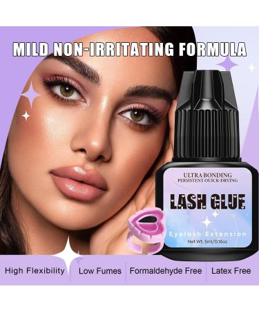 Sensitive Lash Extension Glue Kit - Strong Hold & Long Lasting Waterproof Eyelash Glue (5ml) | No Irritation & Fast Drying for DIY & Professional Use - Buy Online on GoSupps.com