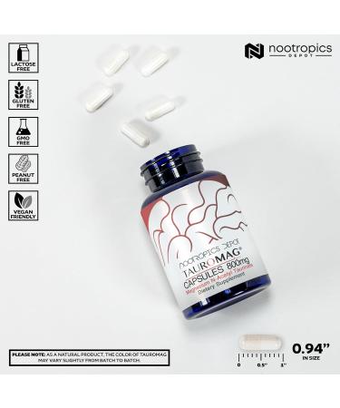 Nootropics Depot Tauromag Capsules | 800mg Magnesium N-Acetyl Taurinate | 30 Count 30 Count (Pack of 1) 30 - Buy Online on GoSupps.com
