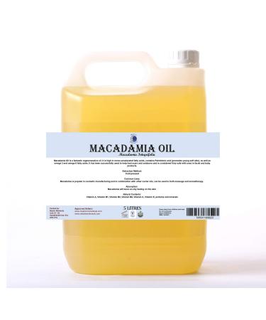 Mystic Moments |Macadamia carrier oil 5 liters - pure and natural oil Perfect for hair face nails aromatherapy massage and oil thinning vegan GMO