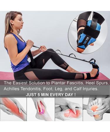 Starktape Foot and Leg Stretcher - Plantar Fasciitis, Heel Spurs, Foot Drop Relief Strap Loops - Improve Strength, Stretches, Achilles Tendonitis, Calf Pain Relief - Red - Buy Online on GoSupps.com