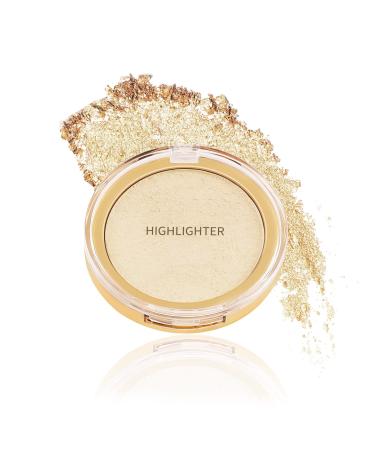 Boobeen Highlighter Powder Palette - Glow Shimmer Illuminator for Face Highlighter Makeup  Long Lasting Brighten Skin 03