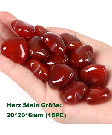 Xiannvxi 15pcs Carnelian Heart Stones - Natural Gemstones for Healing Reiki and Meditation | International Shipping - Buy Online on GoSupps.com