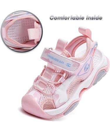 HOBIBEAR Kids Closed Toe Sports Sandals | Summer Water Shoes for Boys & Girls, Size 10 Toddler - Pink - Buy Online on GoSupps.com