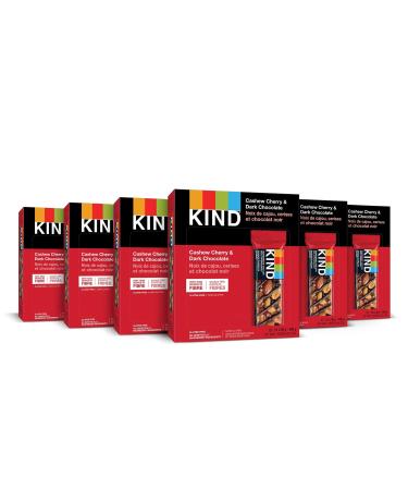 KIND Fruit & Nut Bars Dark Chocolate Cherry Cashew + Antioxidants Gluten Free 72 Count Cherry Cashew & Dark Chocolate