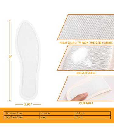 Medlot Heated Insoles Foot Warmer - 20 Pairs, Long Lasting Disposable Boot Shoe Warmers for Men and Women - 10.2x3.3in - Buy Online on GoSupps.com