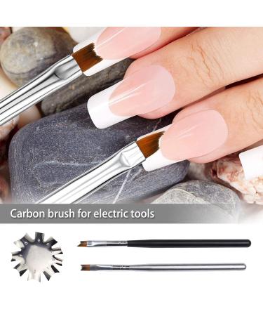 Emagtech 6x Stainless Steel French Nail Cutter & Brush Set - Perfect for DIY Acrylic Nail Art - Buy Online on GoSupps.com