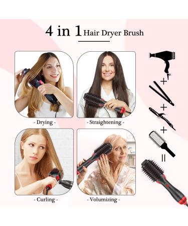 One-Step Hair Dryer Brush & Volumizer - All Hair Types - Hot Air Brush (Black Red - Buy Online on GoSupps.com