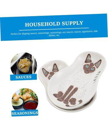 Milisten 2pcs Soy Sauce Dish Flatware Pinch Bowls for Spices Japanese Side Dish Cartoon Sauce Dish Sauce Cups Appetizer Plates Small Dishes Sauce Trays Ceramics Dipping Sauce Soy Sauce Bowl 10X8X2CM Brown - Buy Online on GoSupps.com