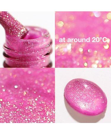 Colour Changing Gel Nail Polish Long Lasting Quick Dry UV LED Soak Off Gel Varnish Shimmering Pink Nail Paint DIY Nail Art Manicure at Home Salon Gift for Women - Buy Online on GoSupps.com