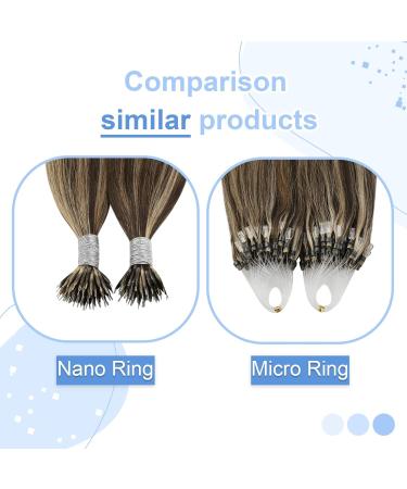 Youngsee Real Hair Nano Ring Extensions - Dark Brown & Blonde 45cm - 50g #P4/27 | Premium Quality Hair Extensions - Buy Online on GoSupps.com