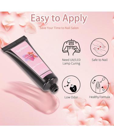 TopDirect 8 * 15 ml Poly Nail Extension Gel Set - White, Pink, Nude Glitter - Acrylic Nail Builder Gel for At-Home Nail Art - Perfect Gift for Women - Buy Online on GoSupps.com