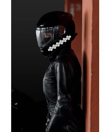 Biomar Labs Hexagon Reflective Stickers Set - 71 Self-Adhesive Bike Safety Reflectors (Black) - Premium Reflex Film for Enhanced Visibility - Buy Online on GoSupps.com