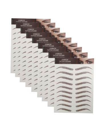 FOMIYES 9 Sheets Waterproof Eyebrow Stickers Fake Eyebrow Sticker Eyebrow Tattoos Stickers 6d Artificial 1 count (Pack of 1) Brown
