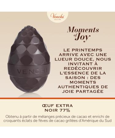 Venchi - uf au Chocolat Extra Noir 77% et Nibs 150 Gr Chocolat Noir avec clats de F ves de Cacao Sans Gluten avec Surprise Collection de P ques Venchi Id e Cadeau - Buy Online on GoSupps.com