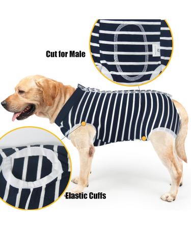 Shop XL Blue Striped Doton Hospital Suit for Dogs & Cats | Wound Protection Medical Clothing & After Surgery Cone Replacement - Buy Online on GoSupps.com