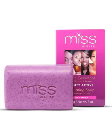Fair & White Miss White Exfoliating Soap Beauty Active | 7.7 oz / 200 | Skin Brightening Soaps for Face Knees Body