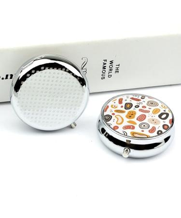 Travel Pill Box with 3 Compartments - Portable Medicine Organizer - Warm Color Abstract Design - Ideal for Purse & Pocket - Buy Online on GoSupps.com