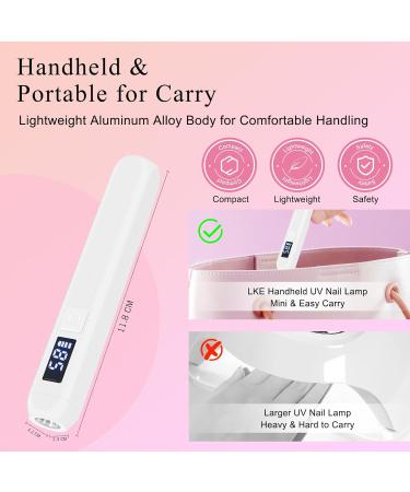 Mini UV Lamps for Gel Nails Handheld UV Nail Lamp Rechargeable USB Nail Dryer Light with LED Screen and 60s 120s Timer Portable Led Nail Flashlight - Buy Online on GoSupps.com