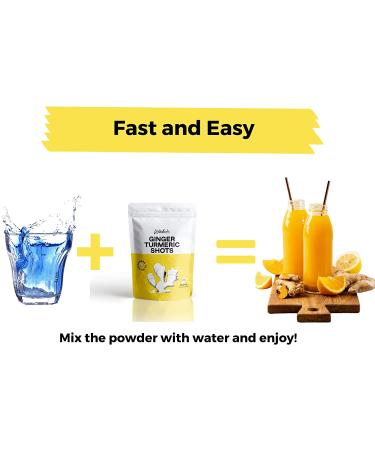Ginger Shots with Turmeric - 80 Shots with Curcumin, Cayenne Pepper, and Vitamin C - Sugar-Free Ginger Powder Drink - Buy Online on GoSupps.com