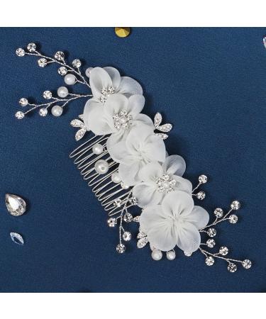 SKISUNO Flower Side Hair Comb Hair Jewels for Women Headwear for Women Rhinestone Hair Comb Bridal Headdress Wedding Hair Comb Wedding Headpiece Tiara Rhinestones Accessories Girl Bride - Buy Online on GoSupps.com