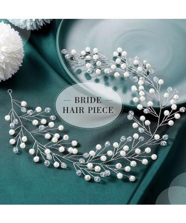 Silver Rhinestone Bridal Hair Piece - Wedding Babys Breath Vine Crown for Bride and Bridesmaid - Buy Online on GoSupps.com