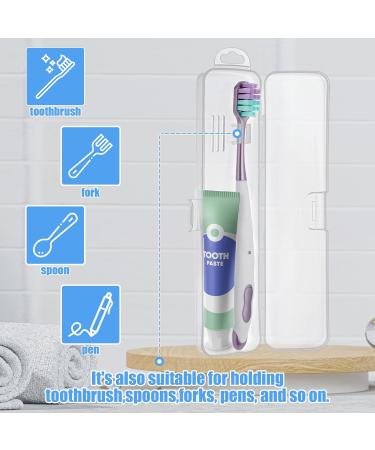 JeffDad 2 Pack Travel Toothbrush Case - Clear Portable Toothbrush Holder & Toothpaste Storage Container for Trips (20x4.5x3cm) - Buy Online on GoSupps.com