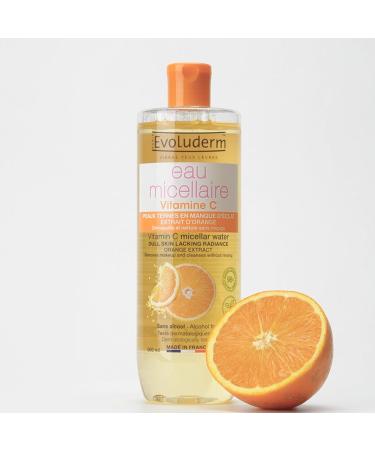 EVOLUDERM Vitamin C Micellar Cleansing Water - 100 ml - 96% Natural Origin - Vegan - Made in France - Buy Online on GoSupps.com