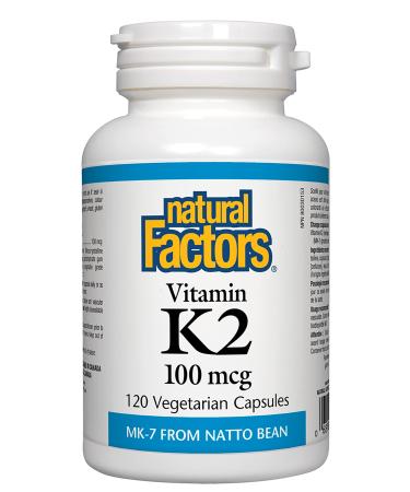 Natural Factors Vitamin K2 100 mcg 120 Vegetarian Capsules