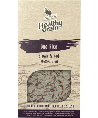 SAWAT-D Healthy Grain Duo / Mix of Brown and Red Rice from Thailand - 1kg Bag (1 x 1 kg)