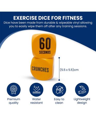 CUQOO Premium Exercise Dice - Fun & Efficient Fitness Helper for Whole Body Workout | Reduce Fat & Build Muscle - Orange - Buy Online on GoSupps.com