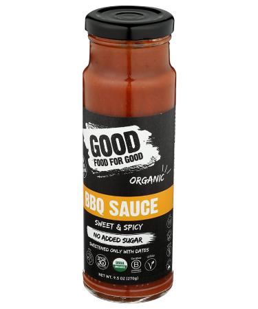 Good Food For Good Organic Sweet & Spicy BBQ Sauce - No Added Sugar, Whole30 Approved, 9.5 Oz - Buy Online on GoSupps.com