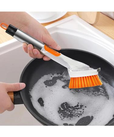 Kitchen Dish Scrub Brush | Dish Scrub Brush - Long-Lasting Sturdy Ergonomic Kitchen Brush Effective Household Cleaning Tools - Buy Online on GoSupps.com