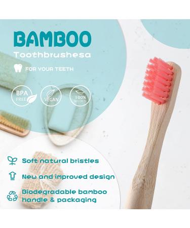 24 Pcs Kids Bamboo Toothbrushes | Soft Bristle | BPA Free | Wooden Travel Toothbrushes for Children | Oral Dental Care | Individually Wrapped - Buy Online on GoSupps.com