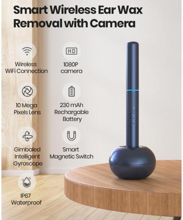 Digital Otoscope with Gyroscope Earwax Remover Tool with 10 Megapixel HD Ear Camera 3.5 Mm Lens Diameter Gimbaled Intelligent Gyroscope Ear Tip Cleaning Kit Easy to Use for Kids/Adults/Pets - Buy Online on GoSupps.com