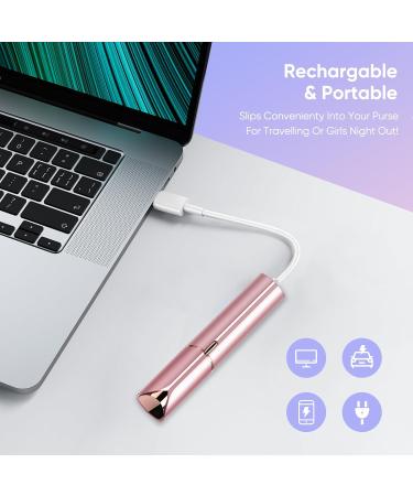 Facial Hair Removal for Women Painless Rose Gold Shaver USB Rechargeable As Seen on TV Includes 2 Replacement Heads - Buy Online on GoSupps.com