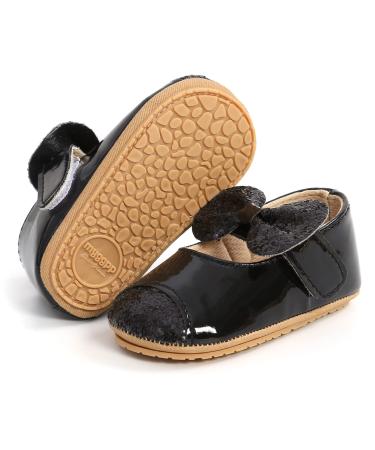 RVROVIC Baby Girl Moccasins Infant Princess Sparkly Premium Lightweight Soft Sole Prewalker Toddler Girls Shoes 0-6 Months 3 Black