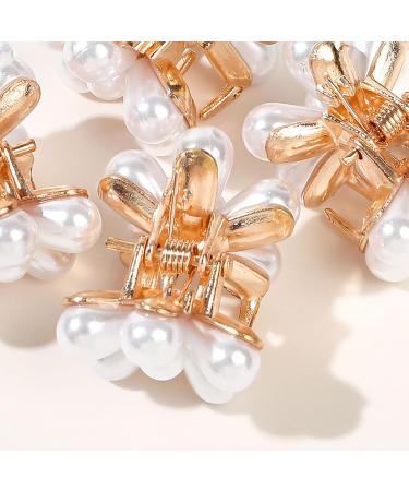 Pearl Hair Claw Clips 15PCS Pearl Hair Clips For Girls Pearl Flower Mini Hair Claw Clips Set Small Hair Clips Vintage-Inspired Elegant Hair Accessories for Women and Girls in White - Buy Online on GoSupps.com