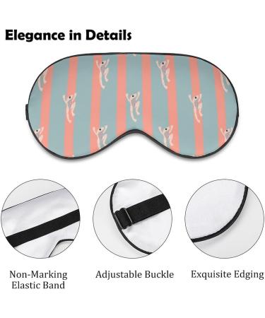 Cute Frog Blue and Pink Striped Sleep Mask Eye Cover - Adjustable Strap, Blocks Light for Night, Travel, Nap - Men, Women - Buy Online on GoSupps.com