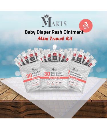 3 Pack Maki's Baby Diaper Cream - 30 Individually Wrapped Packets | Treatment & Prevention of Diaper Rash | Safe for Baby's Delicate Skin - Buy Online on GoSupps.com