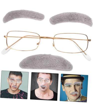 Doitool Halloween Costume Glasses Set - Self-Adhesive Mustache Eyebrows & Beard for Men | Perfect Rabbit Fur Costume Accessory - Buy Online on GoSupps.com