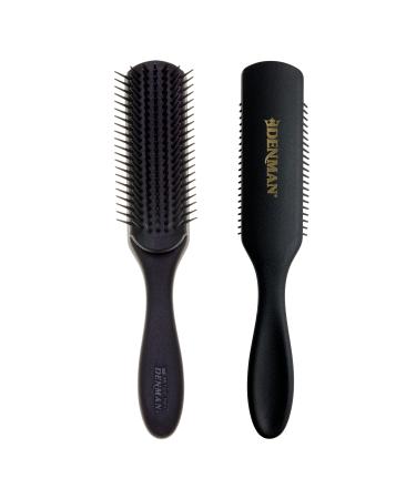 Jack Dean by Denman Curly Hair Brush D3 (All Black) 7 Row Styling Brush for Detangling Separating Shaping and Defining Curls - For Women and Men