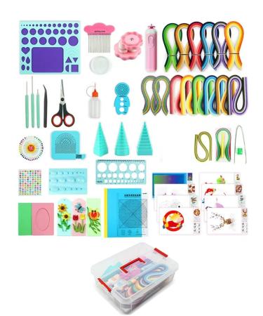 YURROAD Quilling Paper Set with 900pcs 5mm Quilling Paper Strips Filigree Paper Tool Kit and Quilling Board Slotted Pen Curling Coach Crimper