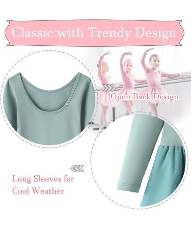 MERIABNY Girls Tank Leotard for Dance | Green Ballet Tutu Dress 3-9 Years | Long Sleeve 3-4T - Buy Online on GoSupps.com