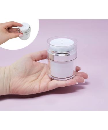 3-Pack Airless Pump Jars - 1.7 oz Refillable Cosmetic Cream Jars - Travel-Friendly Containers for Face Creams and Moisturizers - Buy Online on GoSupps.com