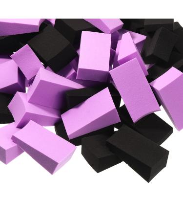100 Pieces Cosmetic Sponges Latex Makeup Foam Wedges Foundation Beauty Tools (Purple, Black)
