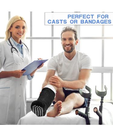Extra Wide Diabetic Socks for Swollen Feet - Non-Skid Grips, Unisex Hospital Socks - 2 Pairs Black - Buy Online on GoSupps.com