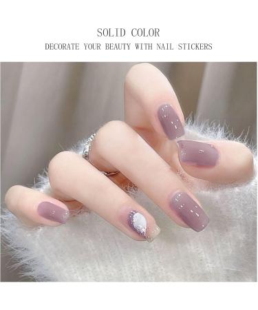 JMEOWIO Semi Cured Gel Nail Strips Cream Purple Grey Gel Nail Stickers Nail Supplies Nail Art Design Decoration Accessories - Buy Online on GoSupps.com