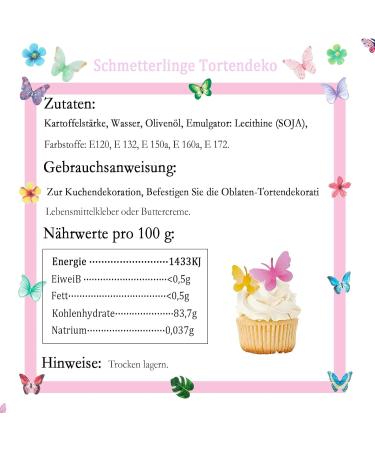 Catelves 72-Piece Edible Butterflies Cake Decorations | Rice Paper Cupcake Toppers for Birthdays & Parties - Buy Online on GoSupps.com